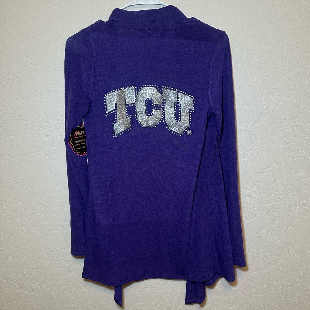 TCU Purple Cardigan